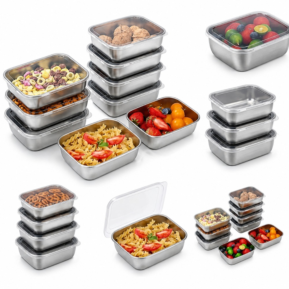 6PCS Stainless Steel Food Stor - Food Storage Stainless Steel Containers recension och pris