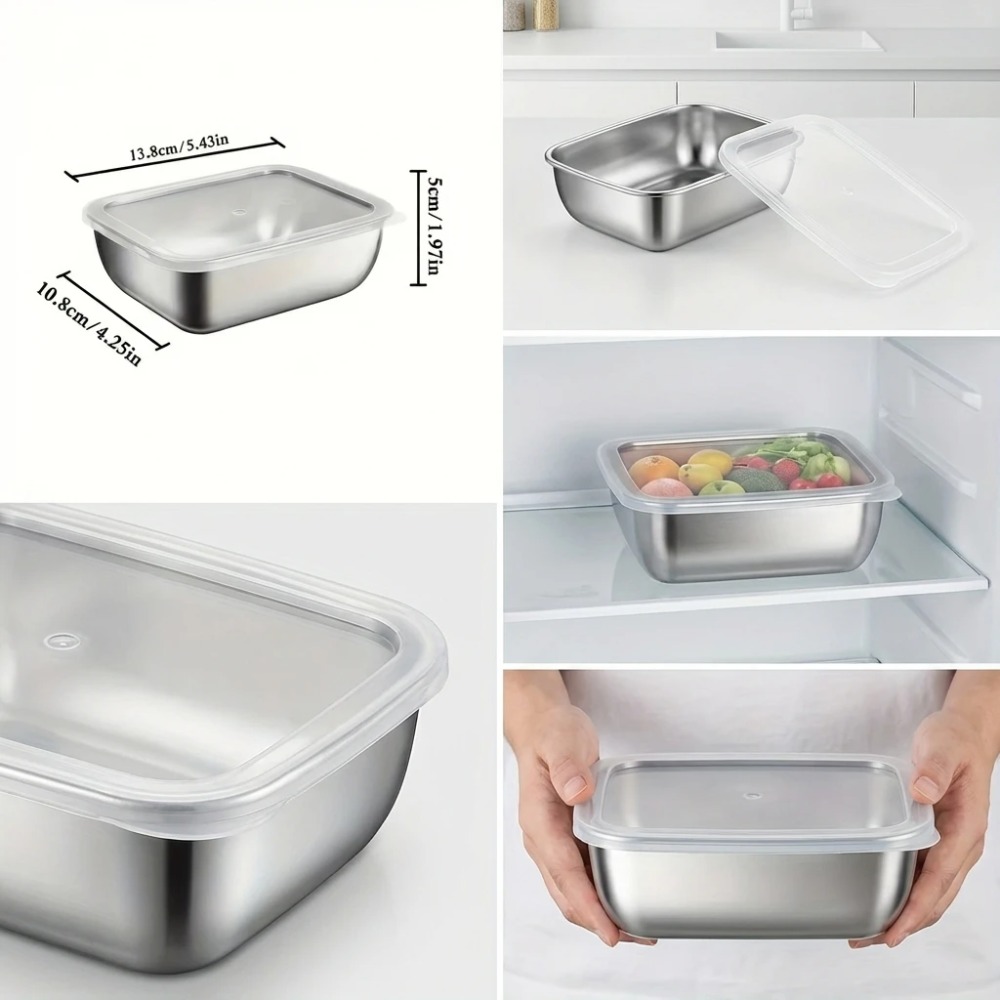6PCS Stainless Steel Food Stor - Food Storage Stainless Steel Containers recension och pris