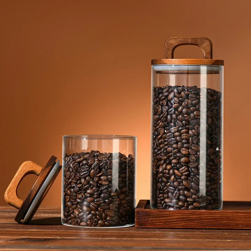 Clear Glass Jar with Bamboo Li - Glass Meal Prep Container recension och pris
