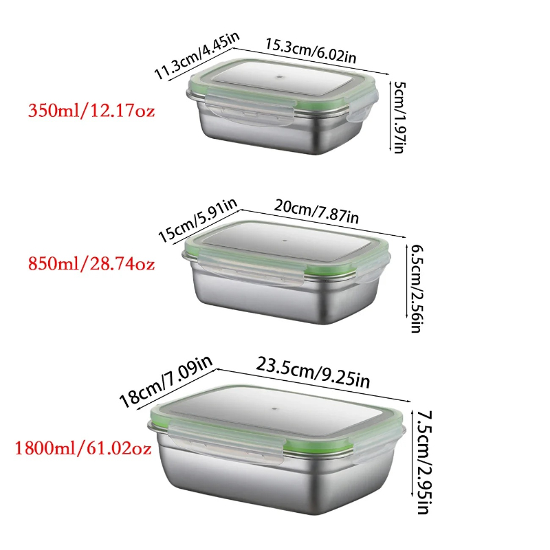 304 Stainless Steel Lunch Box  - Food Storage Stainless Steel Containers recension och pris