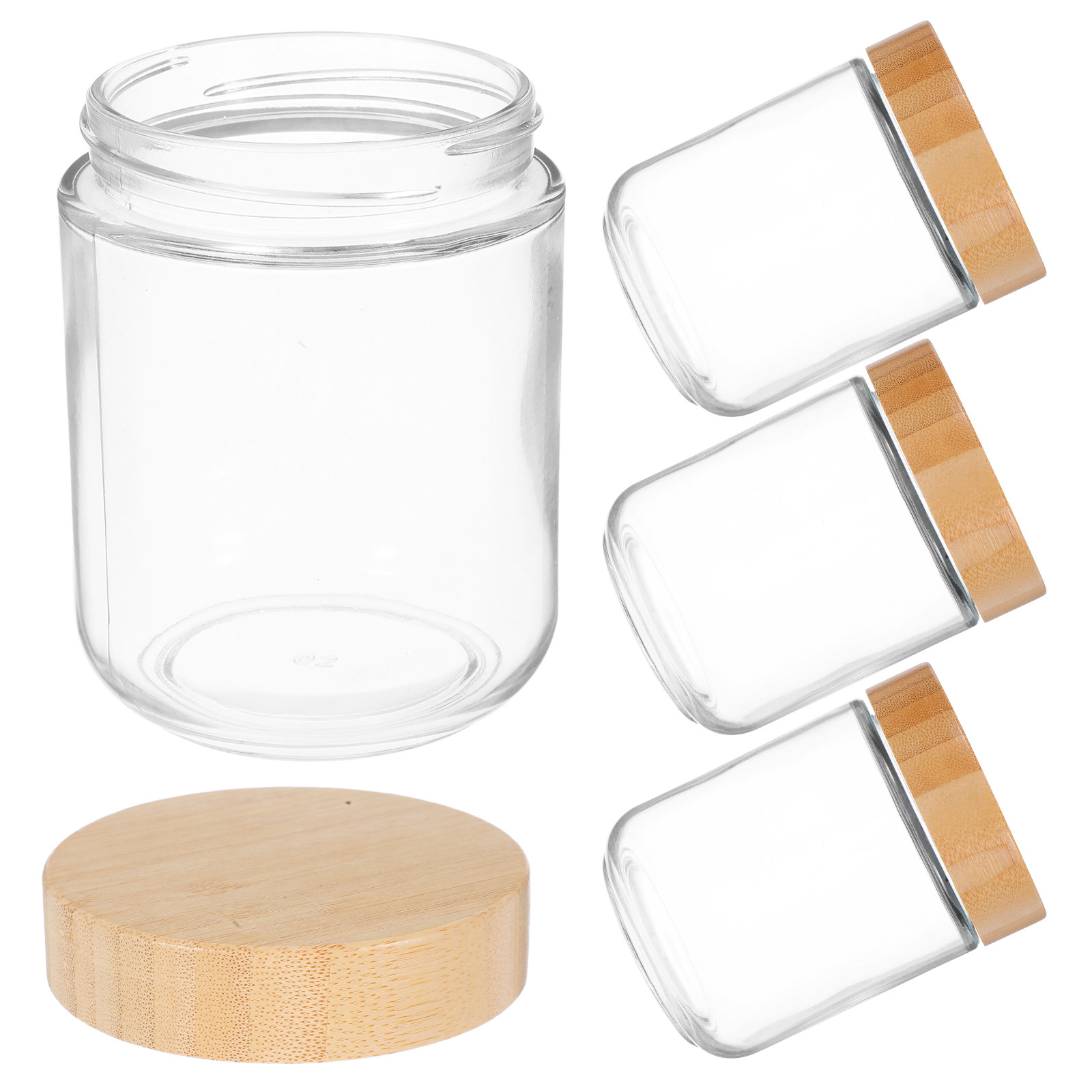 4Pcs Transparent Glass Jars wi - Food Storage Jars Airtight recension och pris
