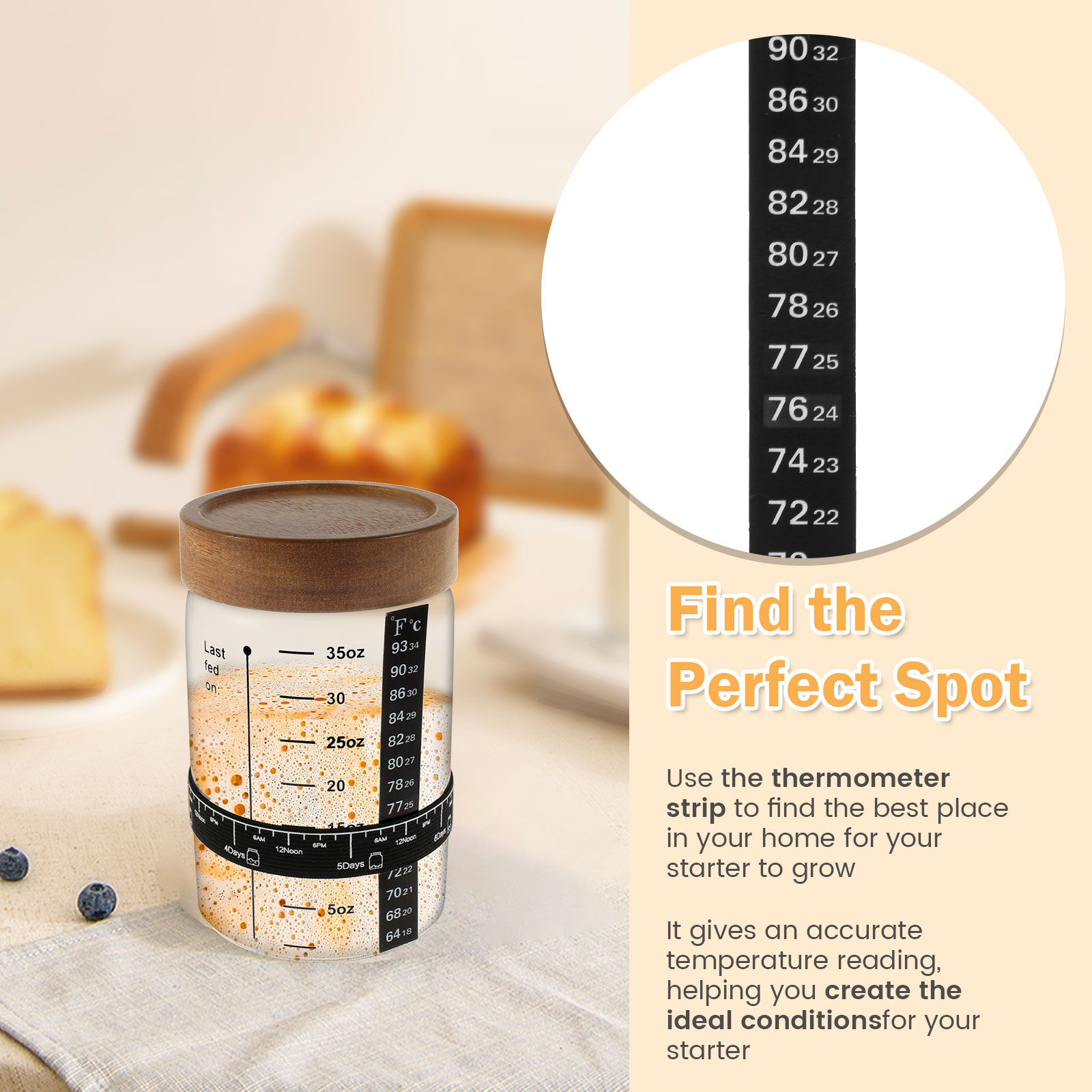 Sourdough Starter Jar Kit 1000 - Food Storage Glass Jar recension och pris