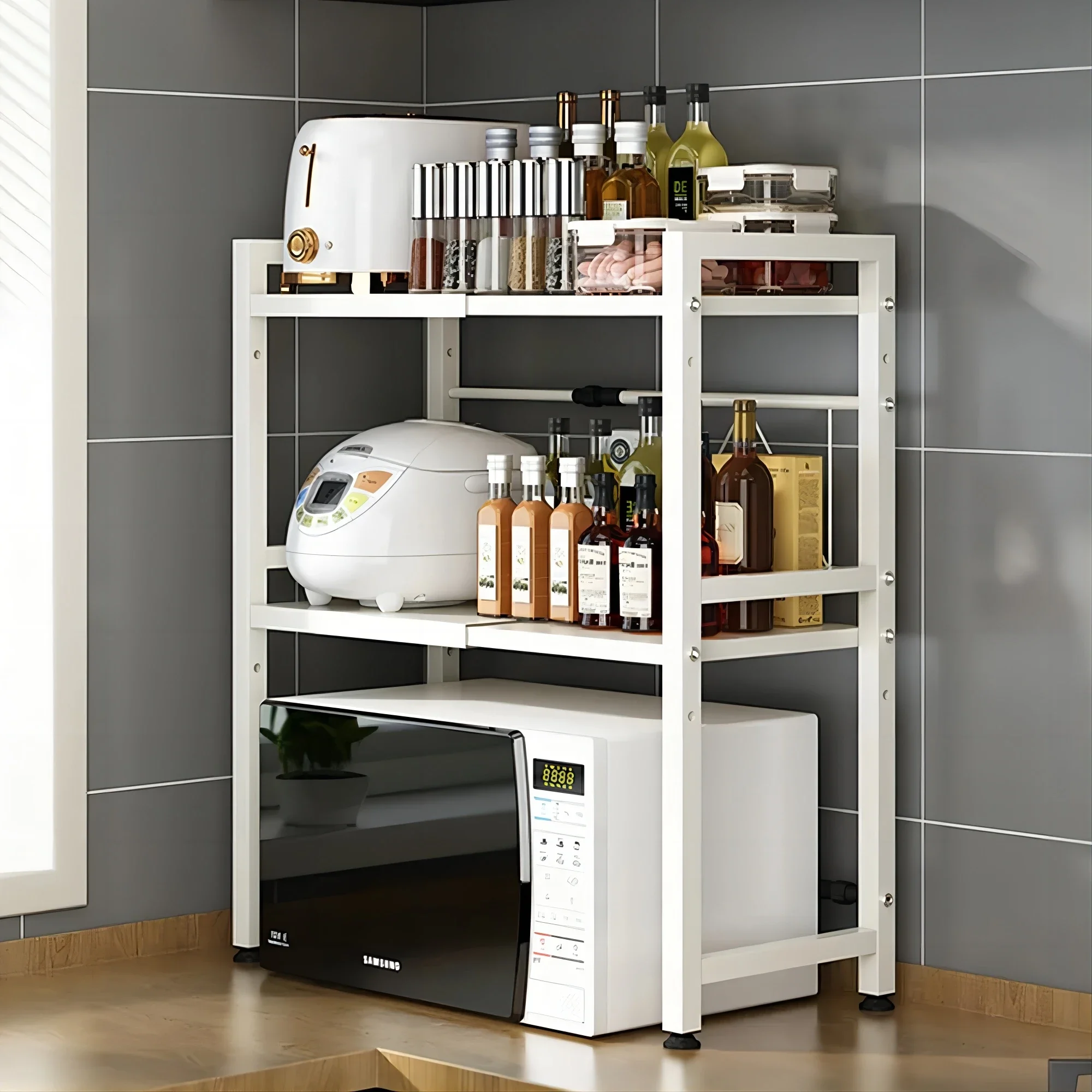 Expandable Microwave Oven Shel - Food Storage Shelving recension och pris