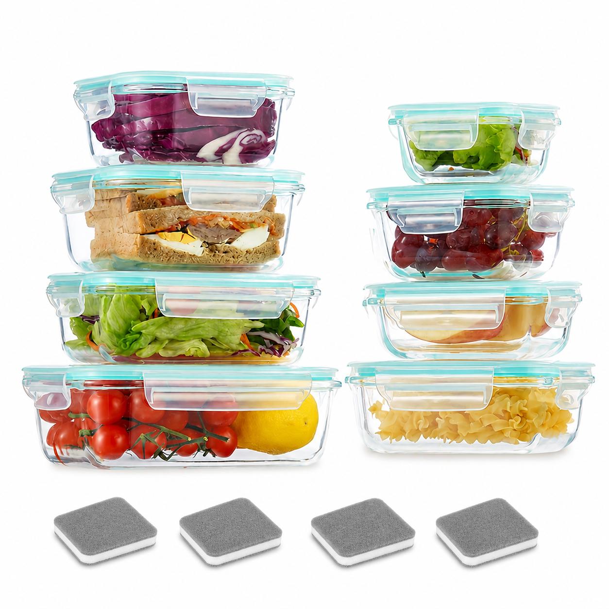 16pcs Sealed Glass Food Storag - Glass Meal Prep Container recension och pris