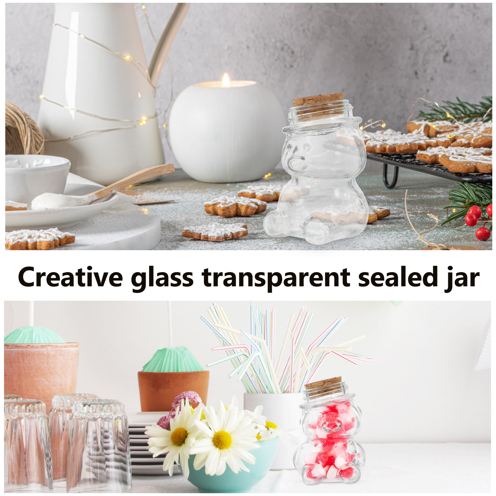 4Pcs Glass Candy Jar Set Trans - Food Storage Jars Airtight recension och pris