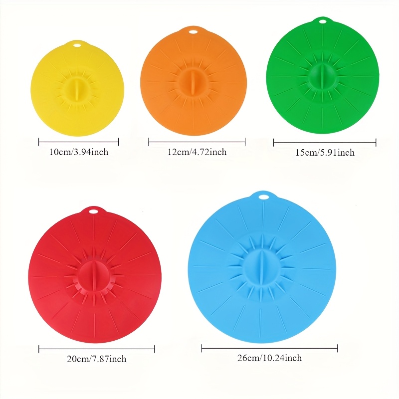 5-Piece Silicone Lids, Heat-Re - Food Storage With Colander recension och pris