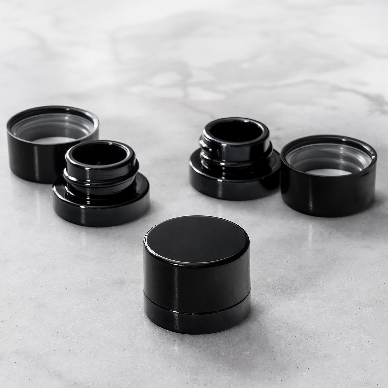 5ml Thick Black Glass Jars wit - Glass Meal Prep Container recension och pris