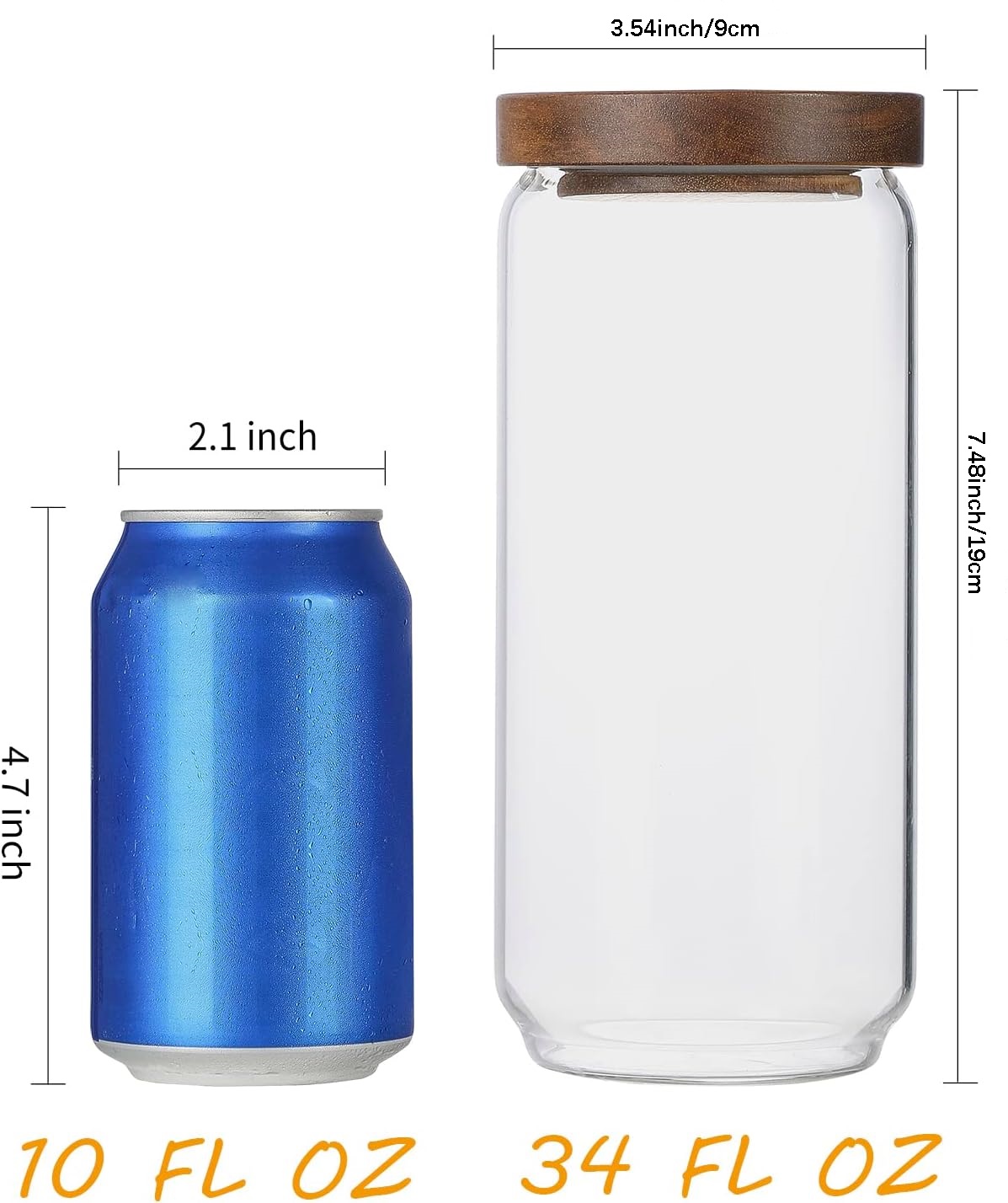 4 Pack 34 OZ Glass Jars with W - Glass Meal Prep Container recension och pris
