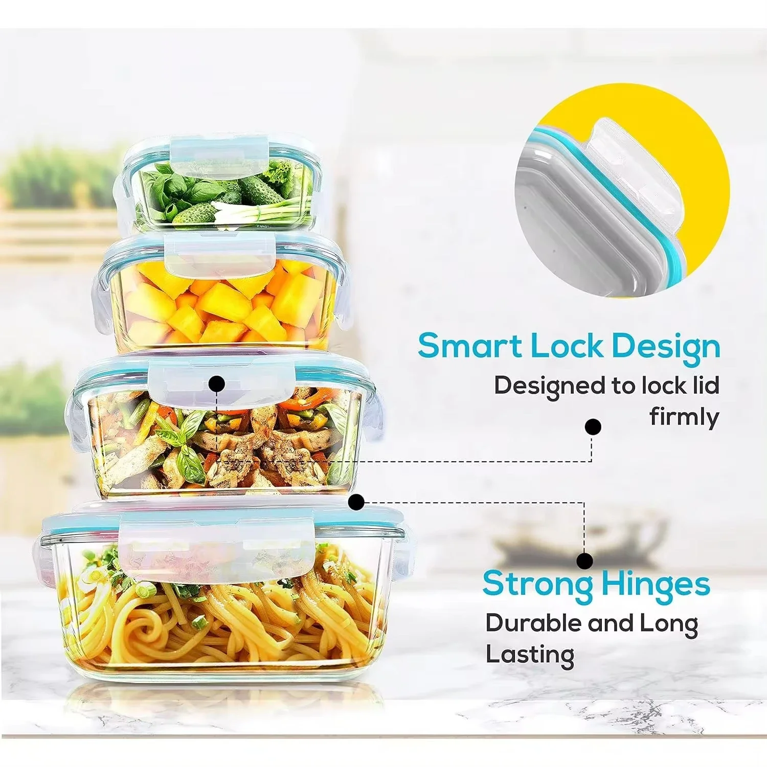 Glass Lunch Box Food Storage C - Glass Meal Prep Container recension och pris