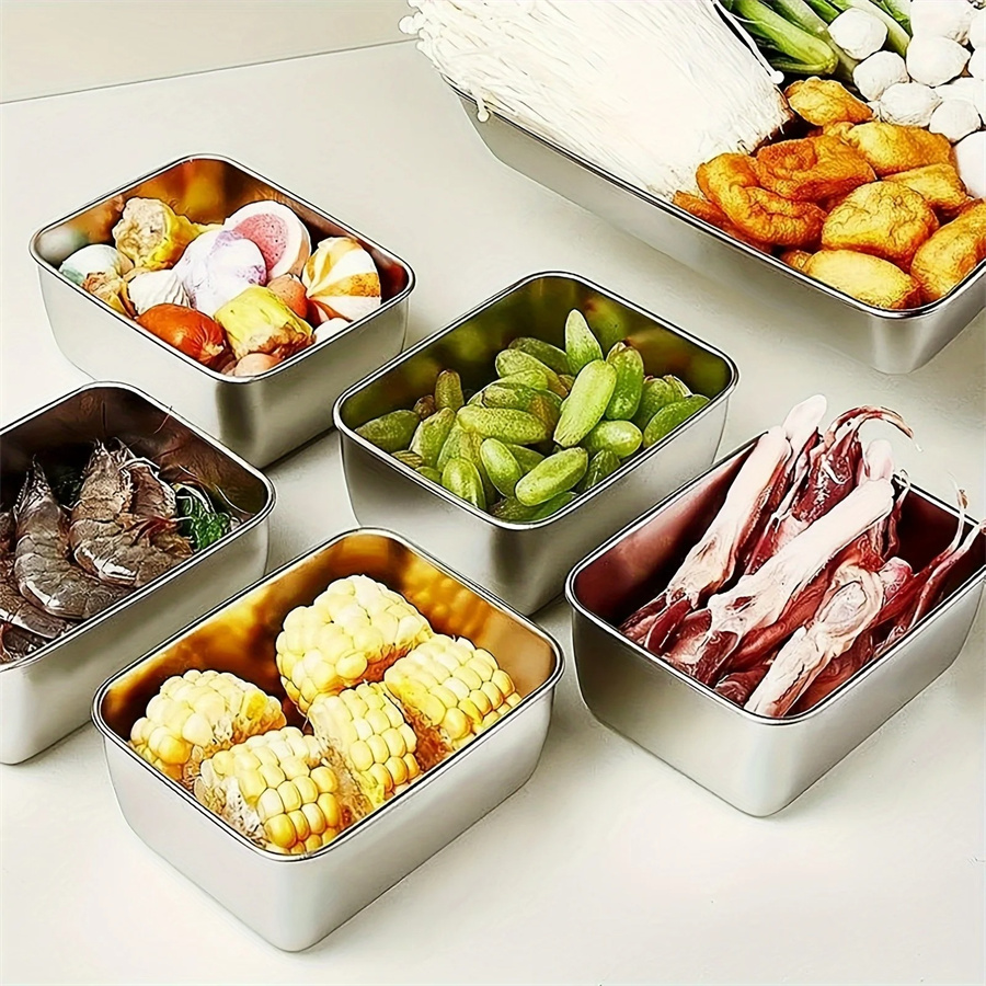 1/3/5pcs Stainless Steel Food  - Food Storage With Colander recension och pris