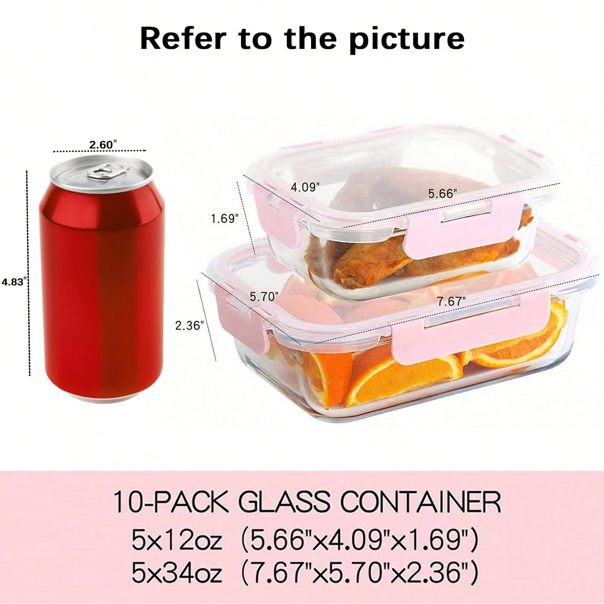 10 Pack Glass Meal Prep Contai - Food Storage Microwave Safe recension och pris