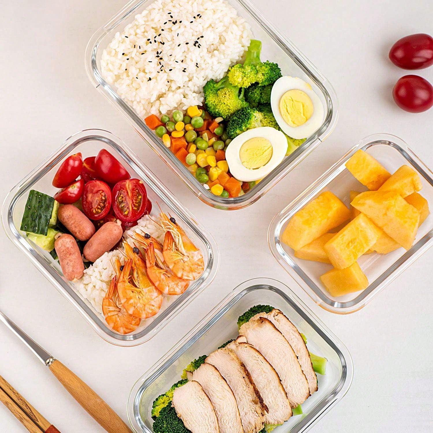 10 Pack Glass Meal Prep Contai - Food Storage Microwave Safe recension och pris