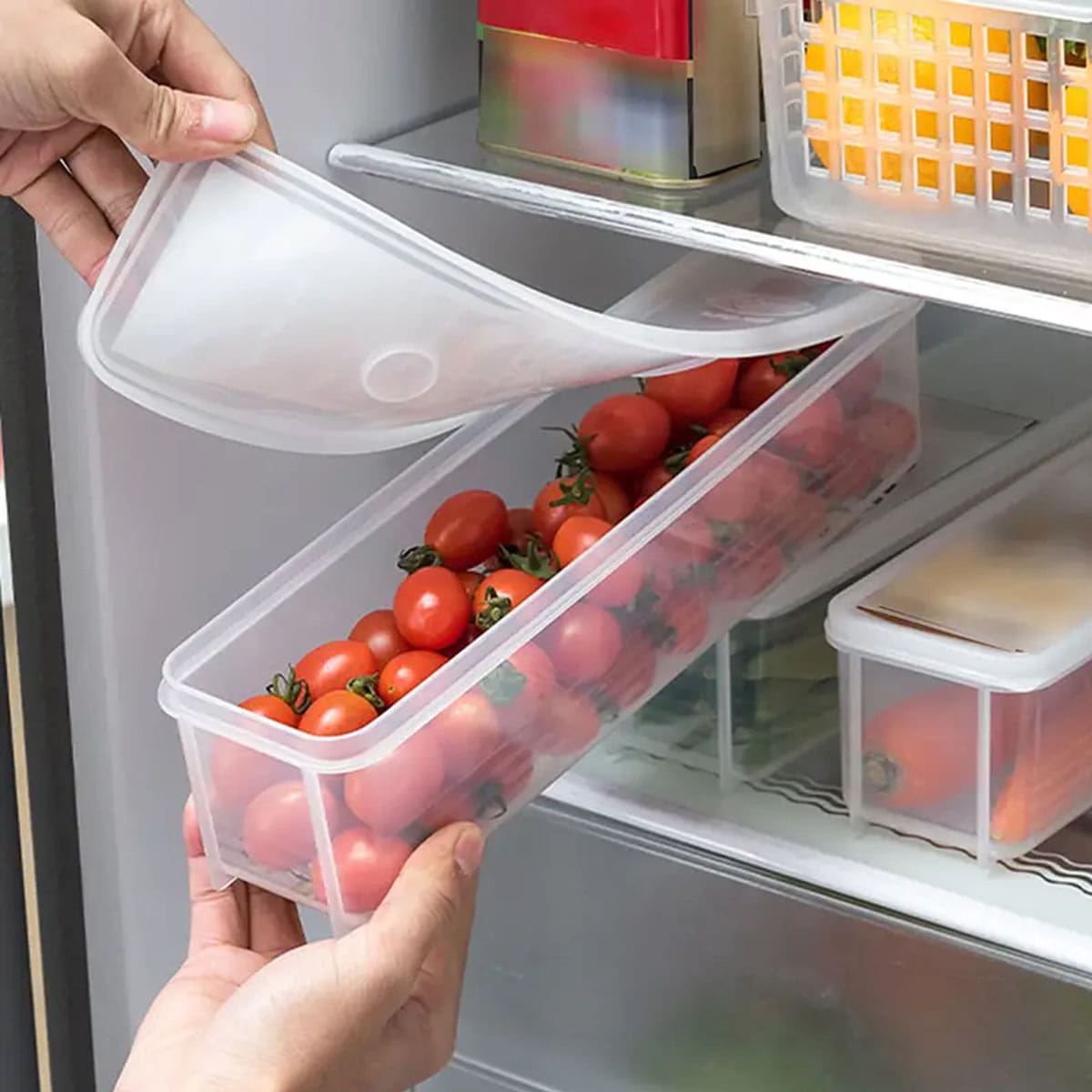 1 Plastic Transparent Storage  - Food Storage With Colander recension och pris